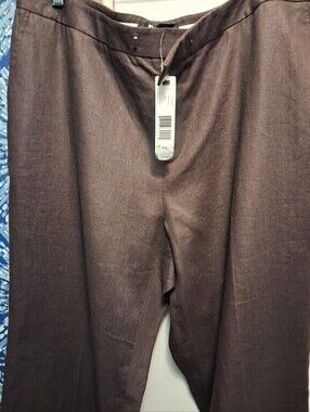 Ellen Tracy Brown  100% Linen Pants